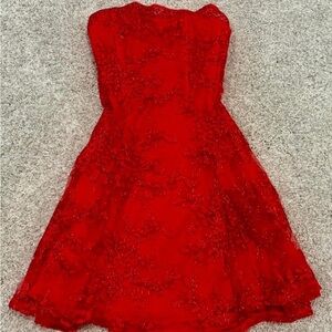 Lucy in the Sky Red Lace Dress